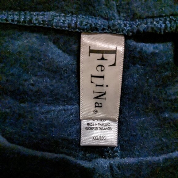 Dark Blue Soft Velvet Tights, Felina brand, Size XXL - Picture 3 of 3